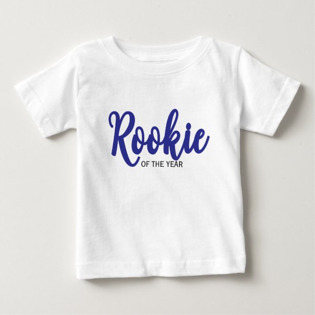 Rookie of the Year 1st Bday Baseball T Shirt (Framsida)