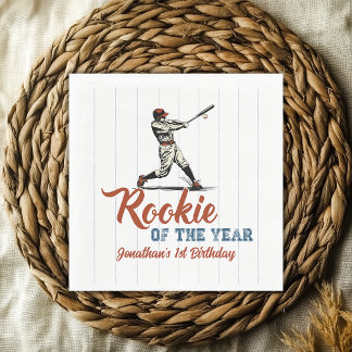 Rookie of the Year Baseball 1st Birthday Party Pappersservett
