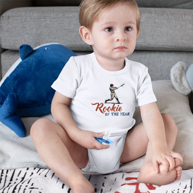 Rookie of the Year Baseball  T Shirt (Rookie of the Year Baseball Baby Bodysuit Front)