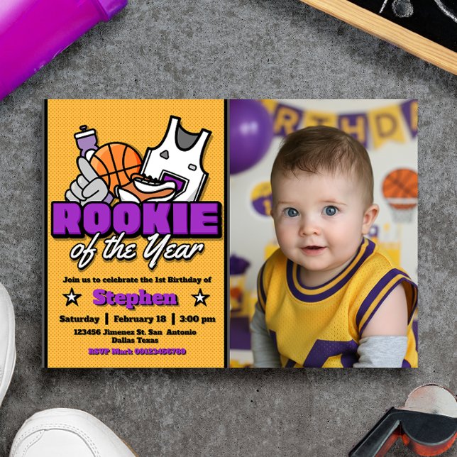 Rookie of the Year with Photo Landscape Inbjudningar (Rookie of the Year with Photo Landscape Invitation)