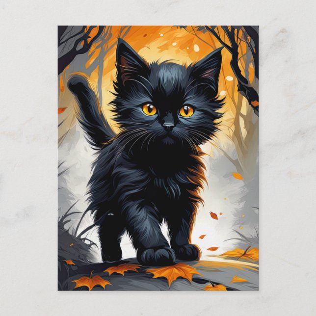 Rookie Witch's Familiar Vykort (Framsida)