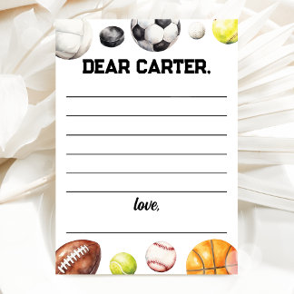 Rookie Year Sports Birthday Time Capsule Card Inbjudningar