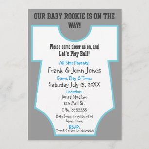 Rookiebaby showerinbjudan inbjudningar