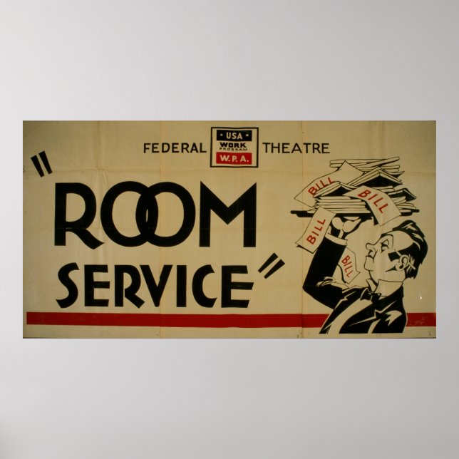 Room Service Federal Theater Project San Diego WPA Poster (Framsidan)