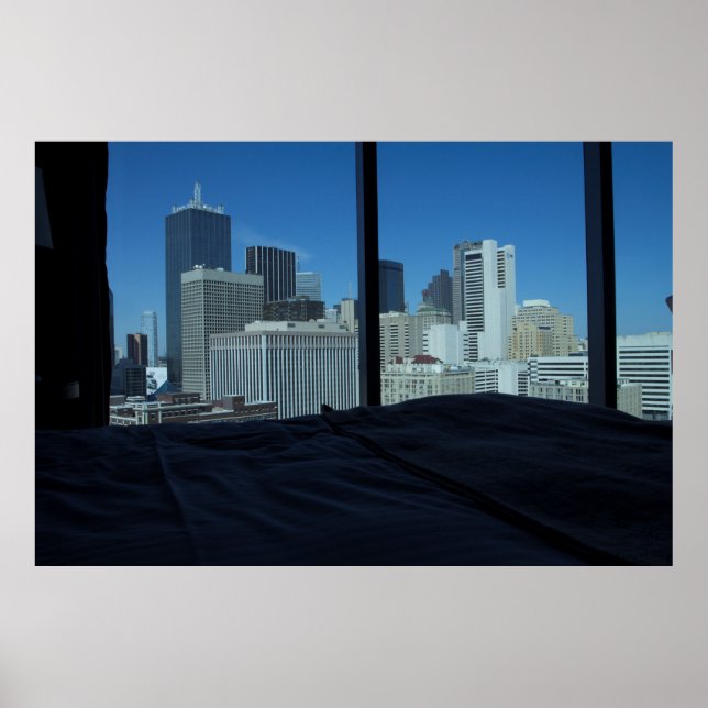 Room View of Dallas Skyline, Texas Poster (Framsidan)