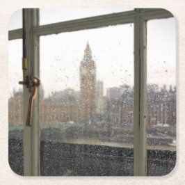 Room With a View - Big Ben - London Underlägg Papper Kvadrat