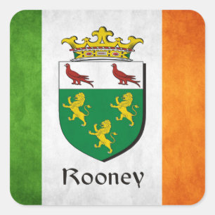 Rooney Irish Flagga Fyrkantigt Klistermärke