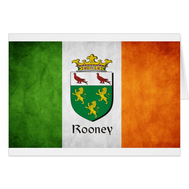 Rooney Irish Flagga Hälsningskort (Framsidan Horizontal)