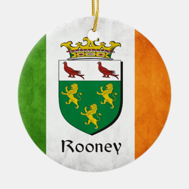 Rooney Irish Flagga Julgransprydnad Keramik (Framsidan)
