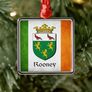 Rooney Irish Flagga Julgransprydnad Metall