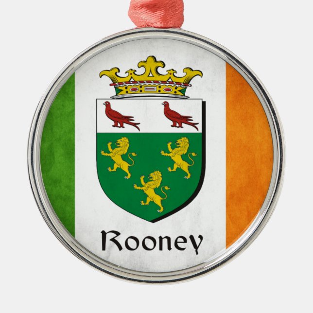 Rooney Irish Flagga Julgransprydnad Metall (Framsidan)