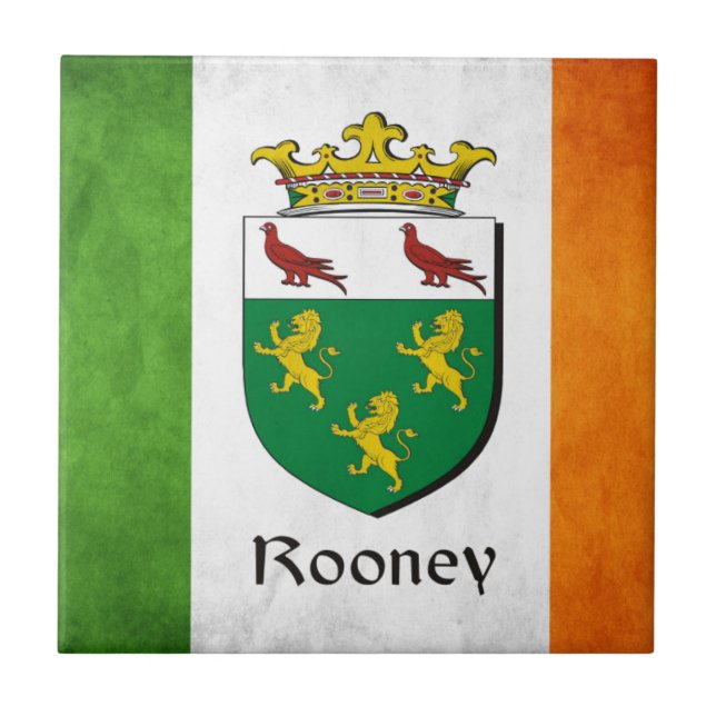 Rooney Irish Flagga Kakelplatta (Framsidan)