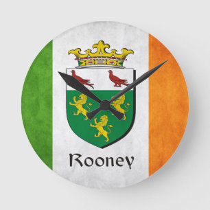 Rooney Irish Flagga Rund Klocka