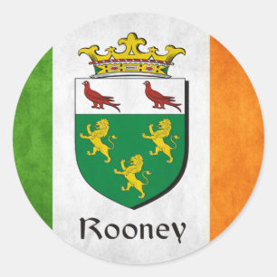 Rooney Irish Flagga Runt Klistermärke
