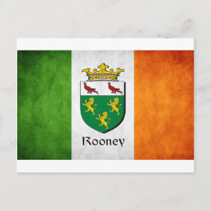 Rooney Irish Flagga Vykort
