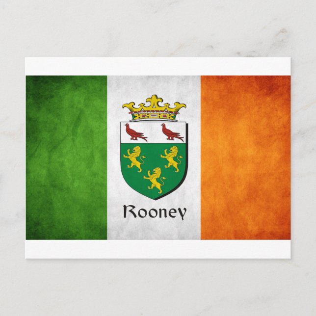 Rooney Irish Flagga Vykort (Framsida)