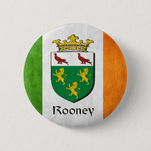 Rooney irländsk flagga knapp