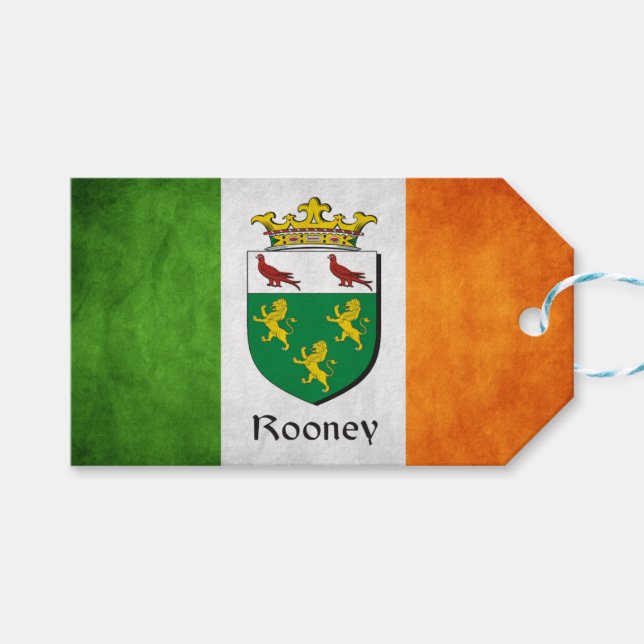 Rooney irländsk flagga presentetikett (Framsidan (Horisontell))