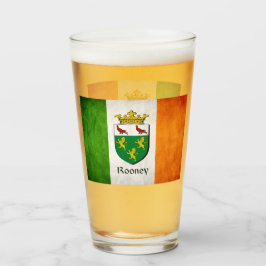 Rooney Surname Irish Flagga Glaskopp