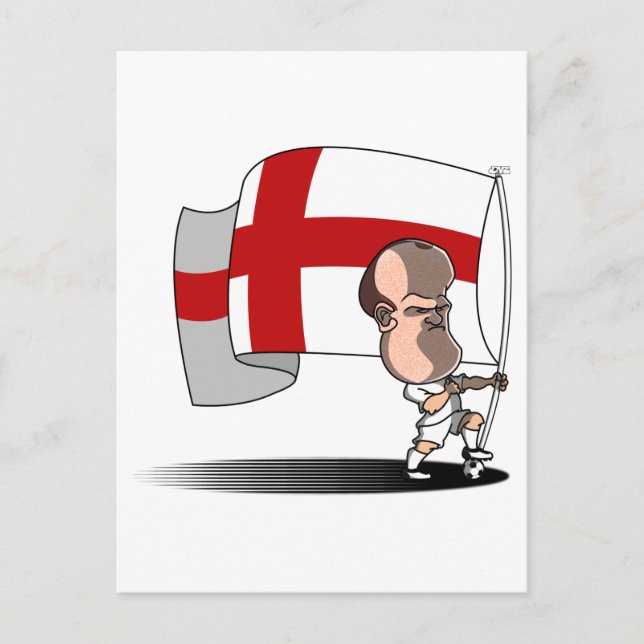 Rooney with ENGLAND Flagga Vykort (Framsida)