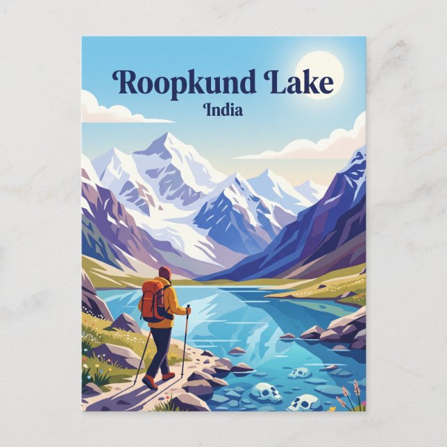 Roopkund Lake Trek Indien Vykort (Framsida)