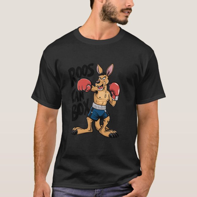 Roos Can Box Kangaroo Boxing Älskare T Shirt (Framsida)