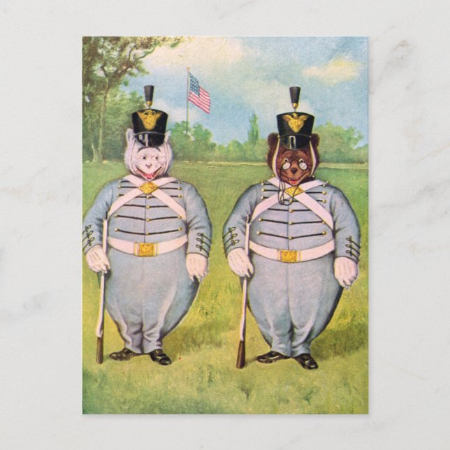 Roosevelt är militärt närvarande vykort (Framsida)