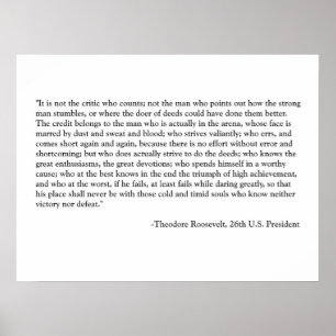 Roosevelt citationstecken poster