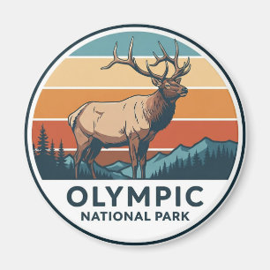 Roosevelt Elk Washingtons olympiska nationalpark Magnet