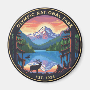 Roosevelt Elk Washingtons olympiska nationalpark Magnet