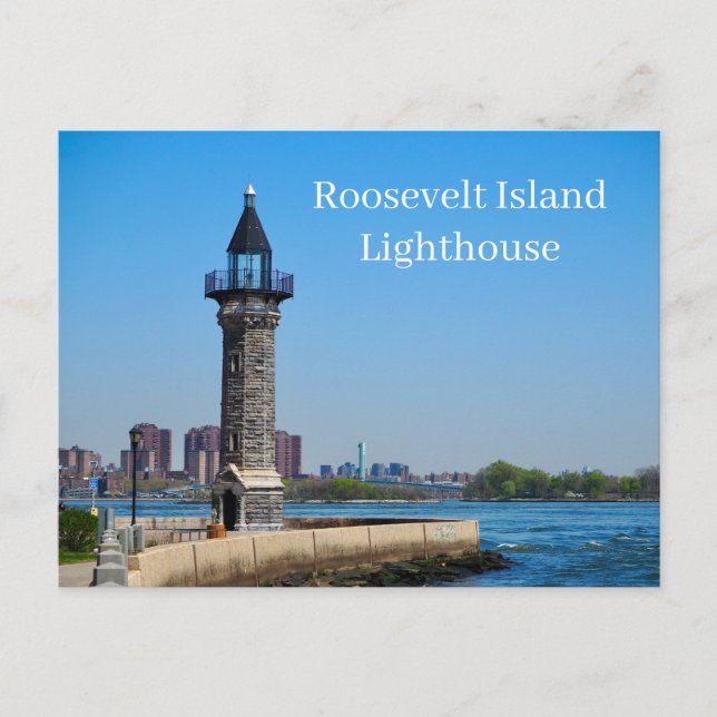 Roosevelt Island Lighthouse New York USA Postcard Vykort (Framsida)