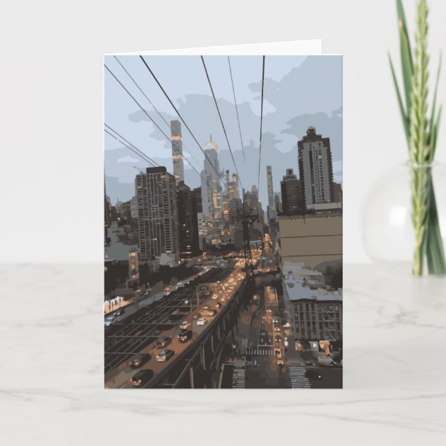 Roosevelt Island Tram New York City Himlar View Kort (Framsida)