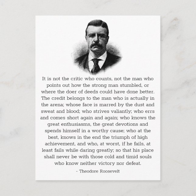 Roosevelt "Man i Arena" inspiration Vykort (Framsida)