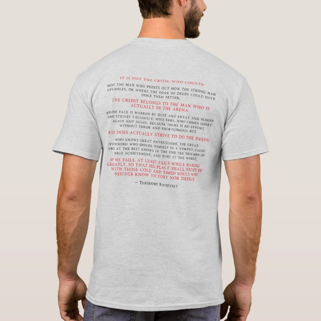 Roosevelt Man i Arena Warrior Graphic i Grått T Shirt (Baksida)