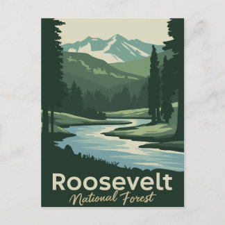 Roosevelt National Forest Minimal Travel Art Helg Vykort