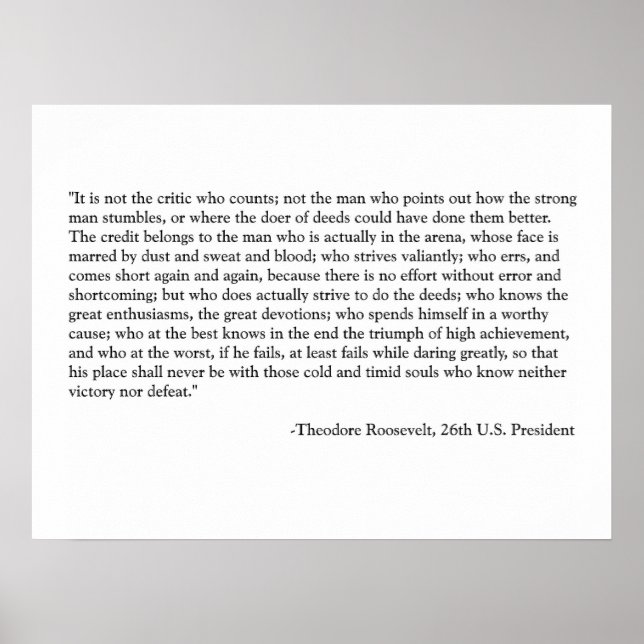 Roosevelt Quote Poster (Framsidan)