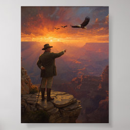 Roosevelt vid Grand Canyon Poster