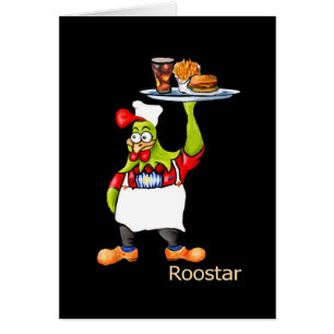 *Roostar pub waiter* Hälsningskort