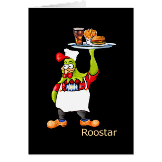*Roostar pub waiter* Hälsningskort