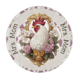 Rooster & Grapes Heraldic Crest in maroon,