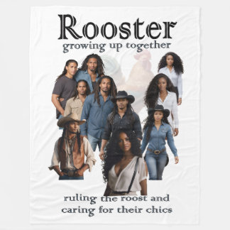 Rooster Grow Up Together Cover Art Sherpa Throw Fleecefilt
