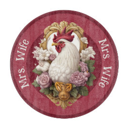Rooster Heraldic Crest, maroon,