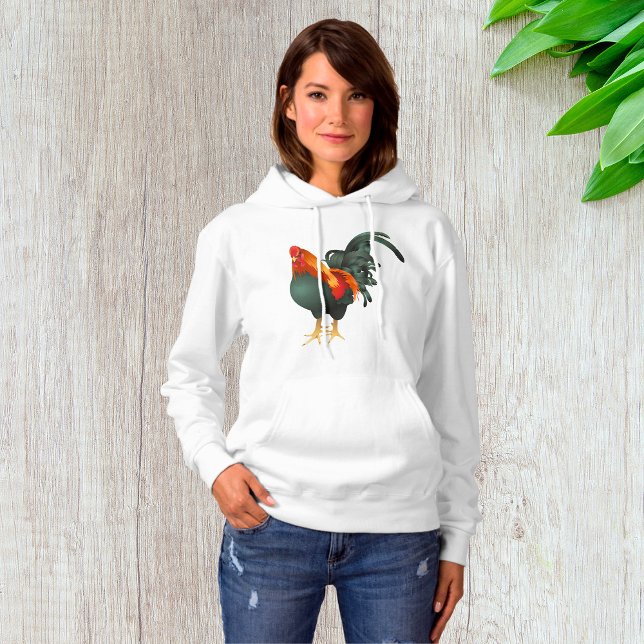 Rooster Womens Hoodie T Shirt (Skapare uppladdad)