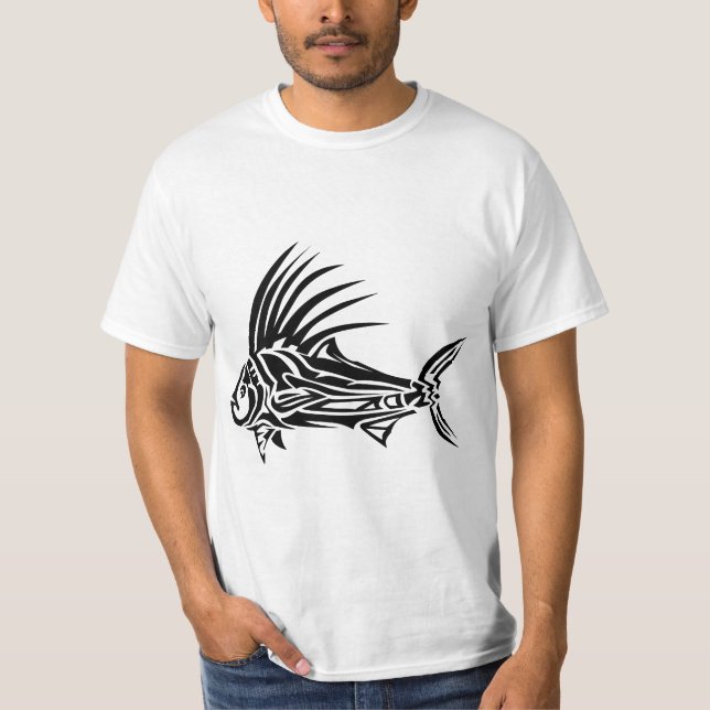 Roosterfish - Cool Rooster Fish Tribal  T Shirt (Framsida)