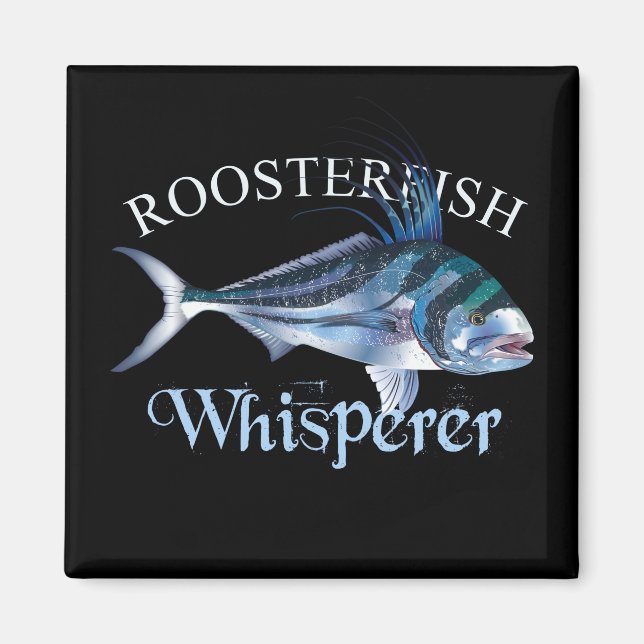 Roosterfish Whisperer Mörk Färgad Magnet (Framsidan)
