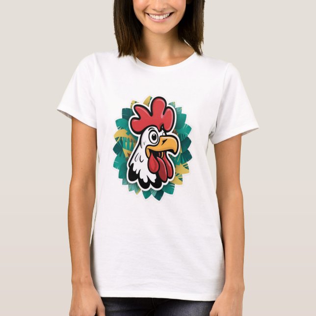 roosters sticker t shirt (Framsida)