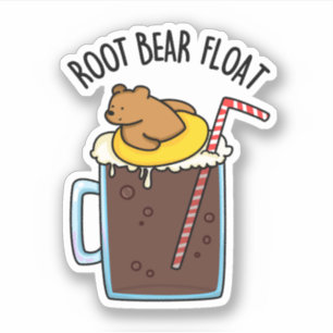 Root Bear Float Rolig Root Beer Pun Klistermärken