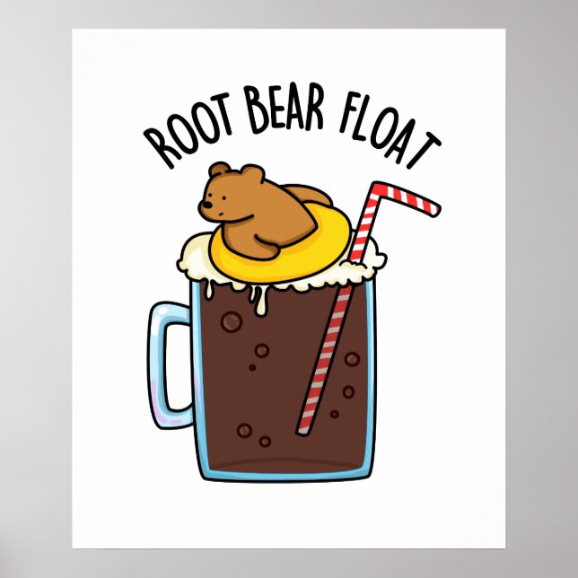 Root Bear Float Rolig Root Beer Pun Poster (Framsidan)