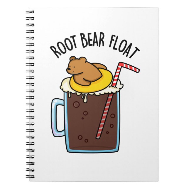 Root Bear Float Roligt Root Beer-ordspel Anteckningsbok (Framsidan)