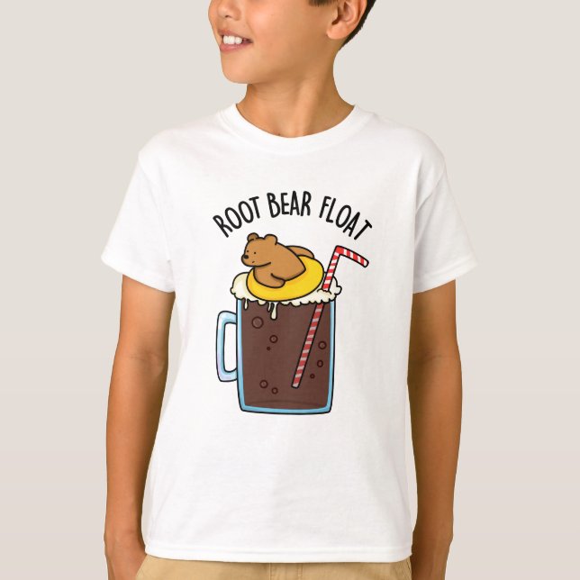 Root Bear Float Roligt Root Beer Skämt T Shirt (Framsida)